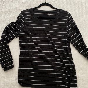 Black and white stripe long sleeve, L